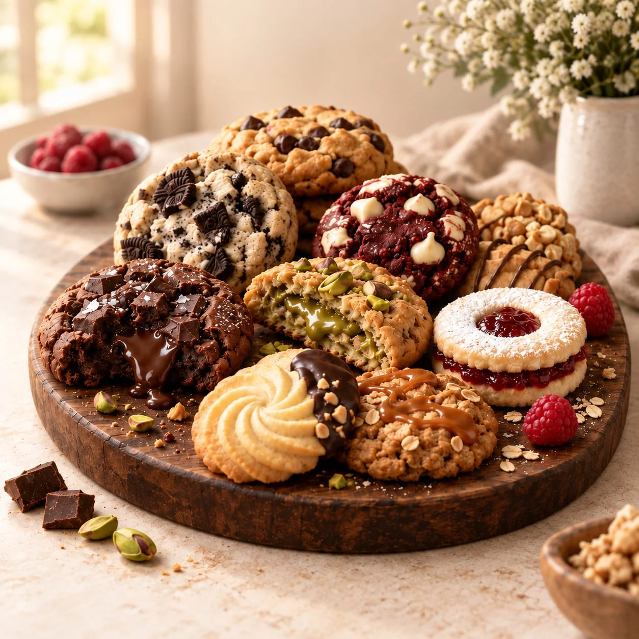Variedad de galletas del recetario